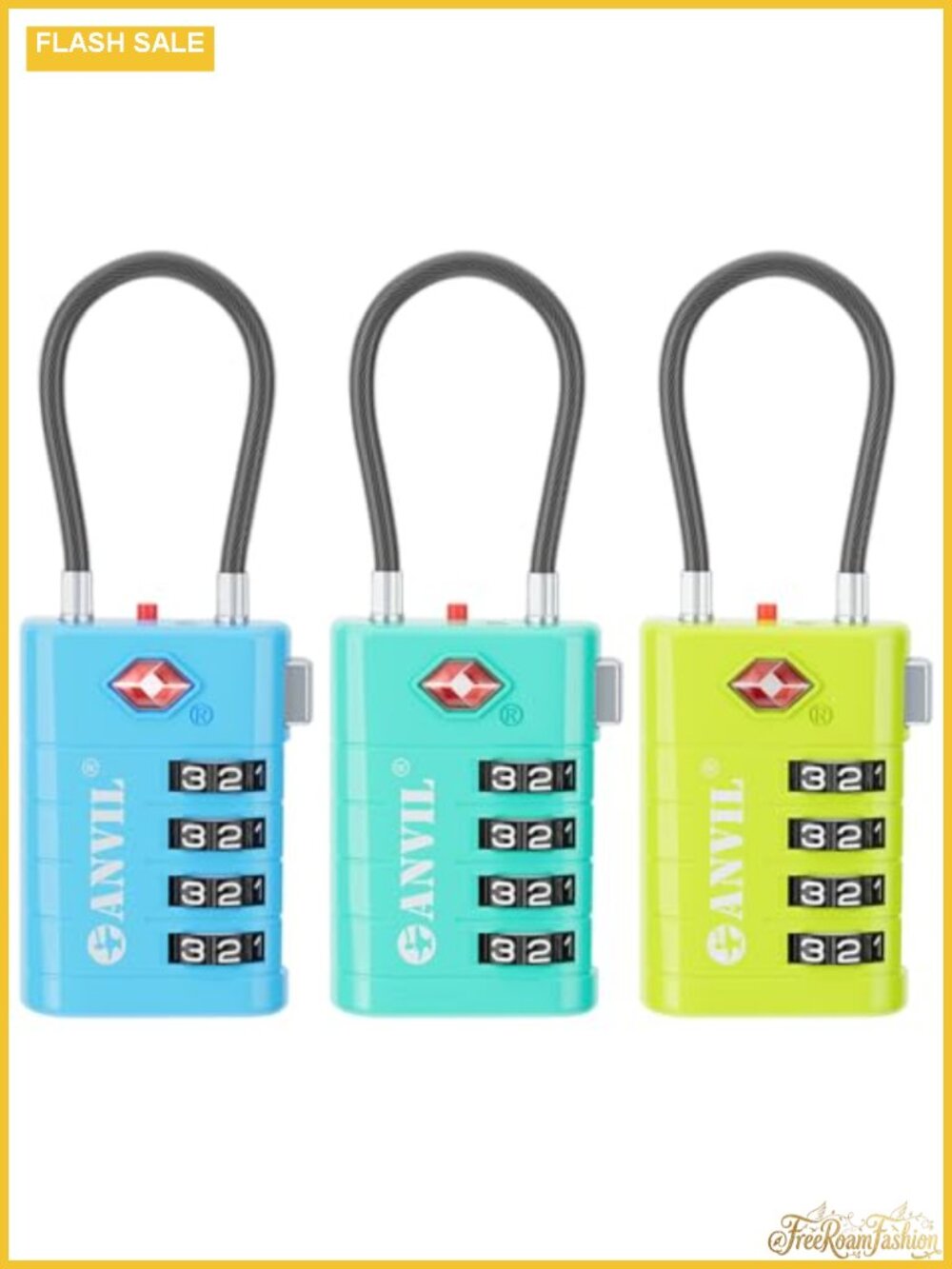 TSA Approved 4-Digit Combination Luggage Lock with Search Alert Indicator,